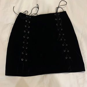 Black velvet skirt